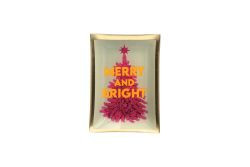 Glasteller Love Plates M, Motiv: Merry and bright, mehrfarbig 10x1x14cm