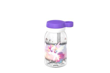 Trinkflasche mit Trinkhalm campus 450 ml unicorn glow