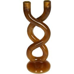 Kerzenhater Polyresin Braun 12x12x35cm