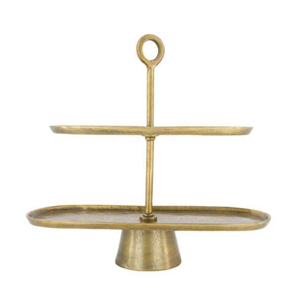Etagere Alu 2stufig gold 43x16.5x39cm