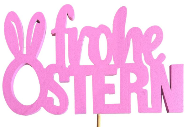 Stecker Frohe Ostern pink 15x9,1x40cm