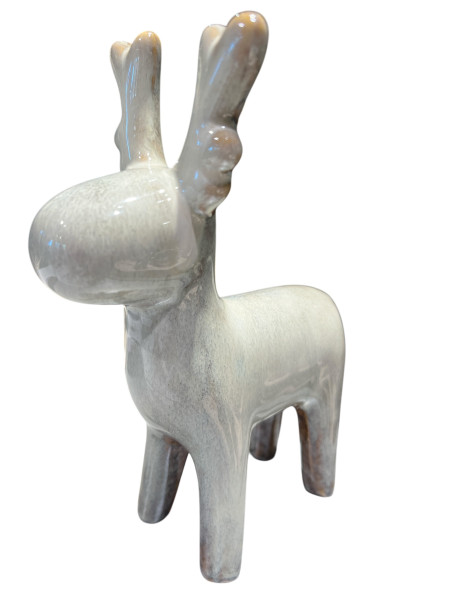 Hirsch cremeweiß 13x7x18cm