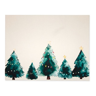 Tischset Weihnachtsbäume Filz creme/dunkelgrün 35x40cm