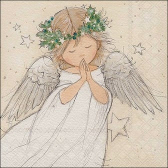 Serviette Praying angel 33x33cm
