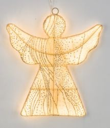 LED-Stoffengel,gold,156LED häng.,Timer/outd/Adap,28x3x30
