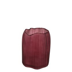 Vase AMBER EDGE Glas raspberry rose 22x17cm