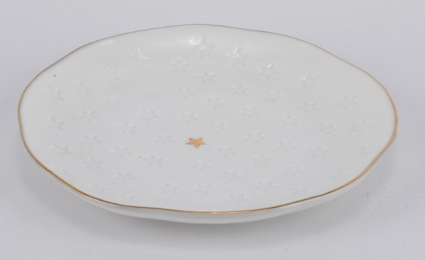 Teller Porzellan weiß gold 19,5x19,5x2cm