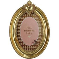 Bilderrahmen Heart Polyresin gold 10x15cm