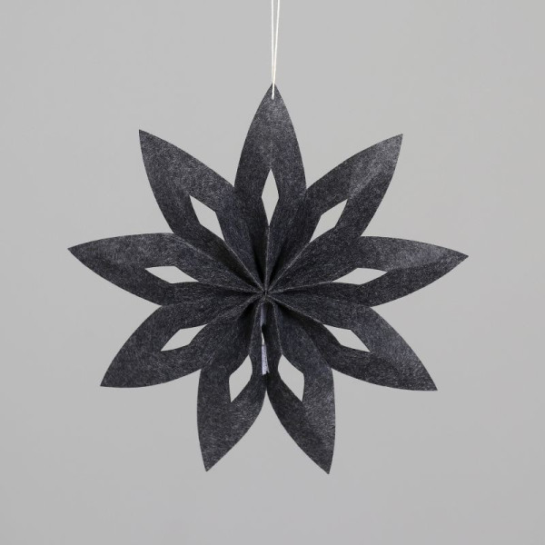 Stern Hänger Filz schwarz 32cm