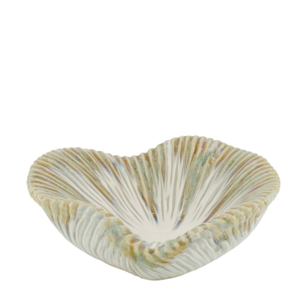 Schale Keramik weiss/braun 26x26x10cm