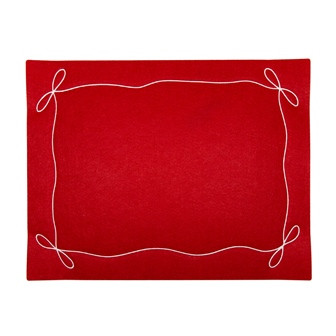 Tischset Schleifen Filz rot/weiß 35x40cm