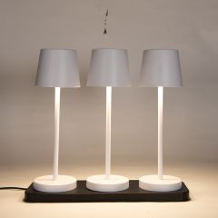 Tischlampe mit Ladestation USB weiß 27,5x9CM 3er Set