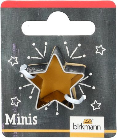 Mini-Ausstechform Stern 2,5cm Edelstahl auf Cardboard PG rot