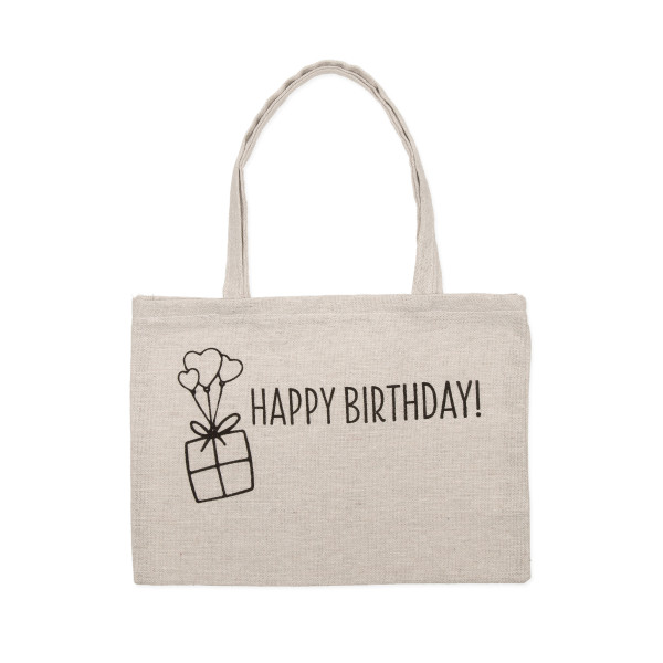 Geschenktasche HAPPY BIRTHDAY natur schwarz