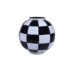 Kugelvase Metall "Black-White" 17cm