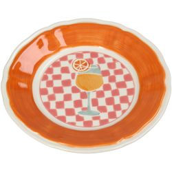 Teller Cocktail Steinzeug multi 21x21x2,8cm
