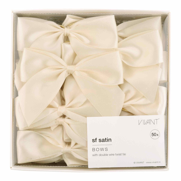 Schleife SF SATIN 50Stück 8x6cm Fb.70 creme/ivory