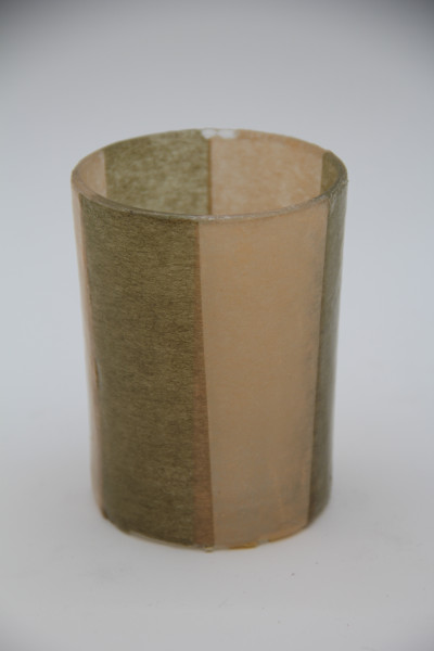 Votiv Glas hellgrün/weiss 8x8x10cm