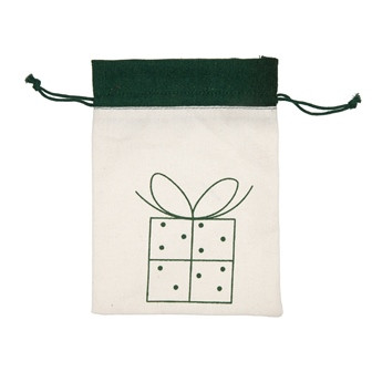 Geschenkbeutel Geschenk tannengrün/natur