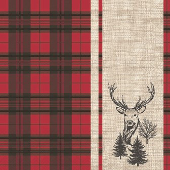 Serviette Deep plaid red 25x25cm