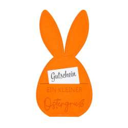 Täschchen Ostergruß Filz 13x25cm orange
