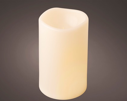 LED Kerze Outdoor creme/warmes weiss 12.5x20cm
