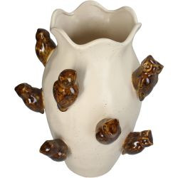 Vase Owl Steingut braun 33,5x33,5x41cm