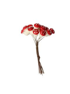 Deko Pilze mit Draht rot 12St. 1,2x1,6cm