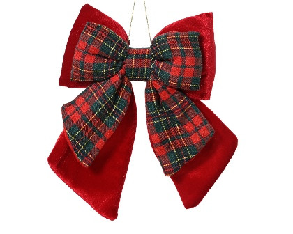 Schleife Samt weihnachtsrot 4.5x18x23cm