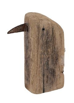 Vogel Holz mit Metallschnabel natur 9x4x12,5cm