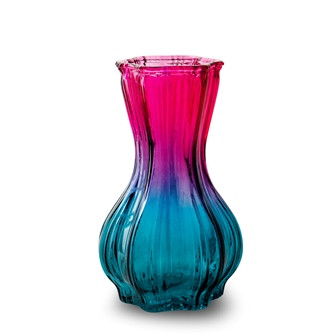 Vase Glas fuchsia petrol 20x11,5cm