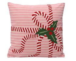 Kissen Christmas rosa gestreift Baumwolle 45x45x10cm