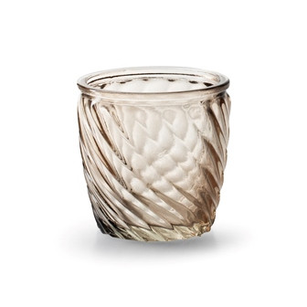 * Windlicht Glas 7,5x7,5cm beige
