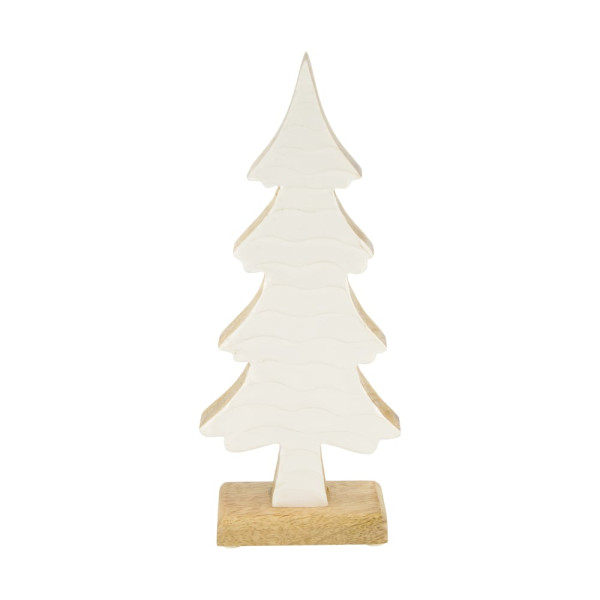 Weihnachtsbaum Mangoholz natur/weiss 12x5x28cm
