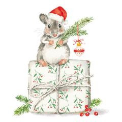 Serviette Christmas Fridolin 33x33cm