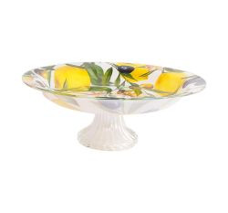 Schale mit Fuß Lemon&Olives 28,5x11cm