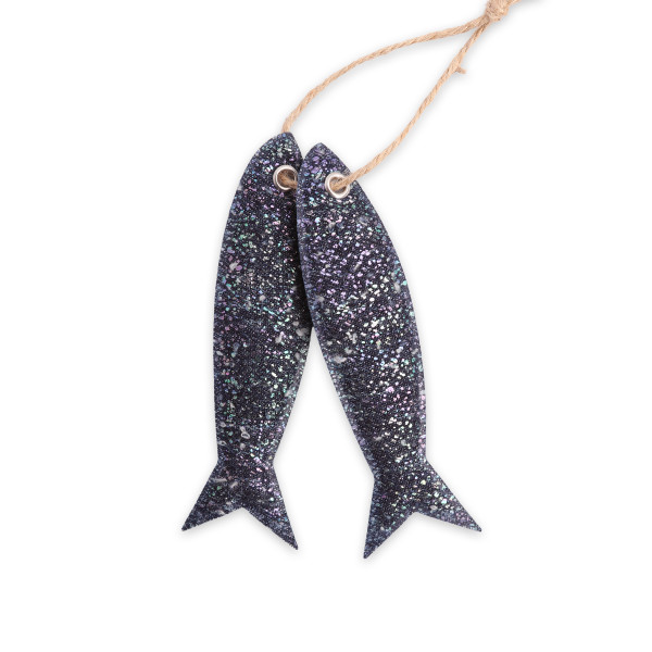 Deko FISHY 12x3.5cm Set 2Stück blau