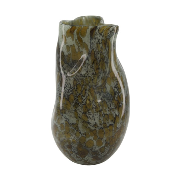 Vase Glas grün/schwarz 16x16x29cm