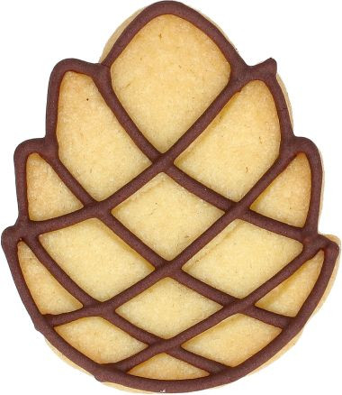 Ausstechform Pinienzapfen 6cm, Edelstahl mit Innenprägung PG blau