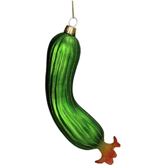 Hänger Zucchini Glas grün 13,5cm