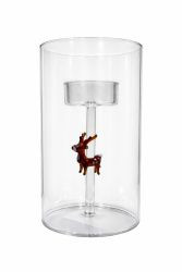 Kerzenhalter Glas klar "Schleife", D9, H20c