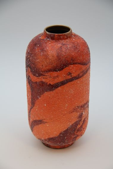 Vase Metall schwarz/pink antik 5x13x25cm