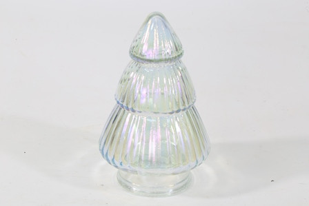 Tannenbaum Glas irisierend 9,5x9,5x15cm