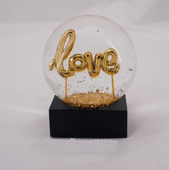 Schüttel Kugel LOVE gold 11,5cm