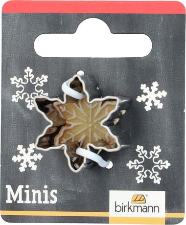 Mini-Ausstechform Schneeflocke 2,2cm Edelstahl auf Cardboard PG rot