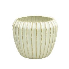 Topf Meso Steinzeug Vintage-weiß 16x18,5cm