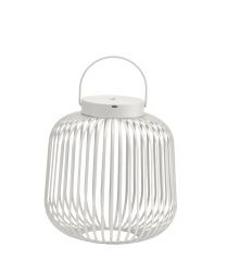 LED Laterne Metalll "Lunaro" weiß, Größe S: 23x23x24 cm, aufladbar über USB-C-Anschluss, inkl. Lade