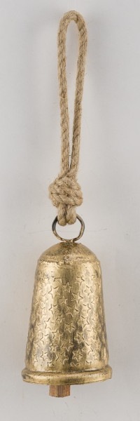 Glocke Metall antique gold 9x9x17cm