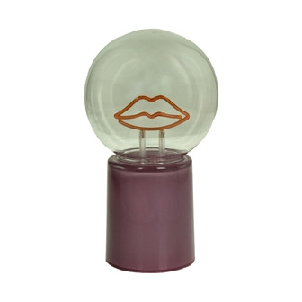 LED Ornament Kiss Glas lila 10x10x17cm