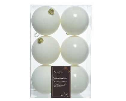 Kugeln bruchfest wollweiss mix 6St. 8cm